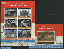 Ghana 2013 London Underground 2 S/s, Mint NH, Transport - Railways - Treni