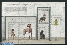 Canada 2013 Animal Adoption 5v M/s, Mint NH, Nature - Animals (others & Mixed) - Birds - Cats - Dogs - Parrots - Neufs