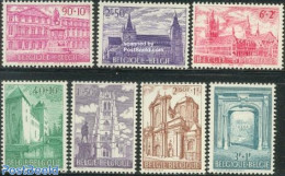 Belgium 1962 Culture 7v, Mint NH, Religion - Churches, Temples, Mosques, Synagogues - Cloisters & Abbeys - Art - Castl.. - Ongebruikt