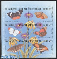 Mozambique 2000 Butterflies 6v M/s (Rainha Adornada A.o.), Mint NH, Nature - Butterflies - Flowers & Plants - Mosambik