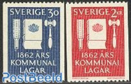 Sweden 1962 Community Law 2v, Mint NH, Various - Justice - Art - Books - Neufs