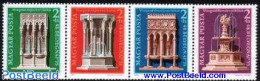 Hungary 1975 European Architectural Year 4v [:::], Mint NH, History - Europa Hang-on Issues - Stamp Day - Art - Archit.. - Ungebraucht