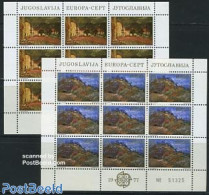Yugoslavia 1977 Europa 2 M/ss (= 9 Sets), Mint NH, History - Europa (cept) - Art - Paintings - Unused Stamps