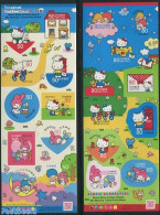 Japan 2013 Hello Kitty, Summer Greetings 20v S-a (2 M/s), Mint NH, Nature - Cats - Art - Children's Books Illustration.. - Unused Stamps