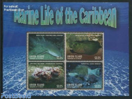 Saint Vincent & The Grenadines 2013 Union Island, Marine Life 4v M/s, Mint NH, Nature - Fish - Sharks - Peces