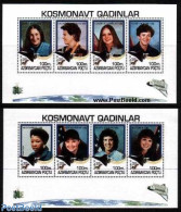 Azerbaijan 1995 Moonlanding Anniversary 2x4v M/s, Mint NH, History - Transport - Women - Space Exploration - Non Classés