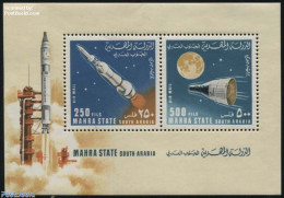 Aden 1967 Mahra, Space S/s, Mint NH, Transport - Space Exploration - Other & Unclassified