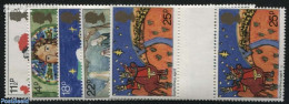 Great Britain 1981 CHRISTMAS 5V GUTTERS, Mint NH, Religion - Christmas - Art - Children Drawings - Nuevos
