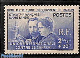 French India 1938 Radium Discovery 1v, Unused (hinged), History - Science - Nobel Prize Winners - Atom Use & Models - .. - Ungebraucht