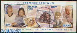 Iceland 1994 Philately S/s, Mint NH, Nature - Transport - Various - Birds - Philately - Stamps On Stamps - Ships And B.. - Neufs