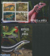 Ghana 2013 Reptiles Of Africa 2 S/s, Mint NH, Nature - Crocodiles - Reptiles - Sonstige & Ohne Zuordnung