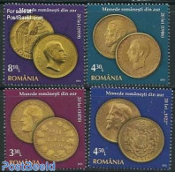 Romania 2013 Gold Coins 4v, Mint NH, Various - Money On Stamps - Nuovi