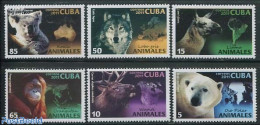 Cuba 2011 Animals 6v, Mint NH, Nature - Animals (others & Mixed) - Bears - Deer - Monkeys - Nuevos