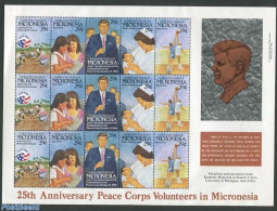 Micronesia 1992 US Peace Corps M/s, Mint NH, History - Sport - American Presidents - Basketball - Basket-ball