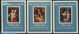 Sao Tome/Principe 1977 Christmas, Rubens 3 Sd/s, Imperforated, Mint NH, Religion - Christmas - Art - Paintings - Rubens - Kerstmis