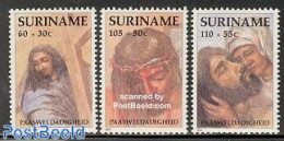 Suriname, Republic 1991 Easter 3v, Mint NH, Religion - Religion - Suriname