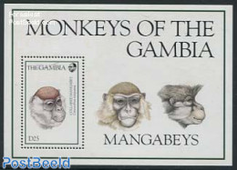 Gambia 1994 Monkey S/s, Cercocebus Torquatus, Mint NH, Nature - Animals (others & Mixed) - Monkeys - Gambia (...-1964)