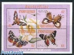 Grenada Grenadines 2000 Butterflies 4v M/s, Mint NH, Nature - Butterflies - Flowers & Plants - Grenada (1974-...)