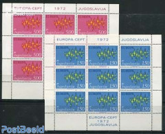 Yugoslavia 1972 Europa 2 M/ss (with 9 Sets), Mint NH, History - Europa (cept) - Unused Stamps