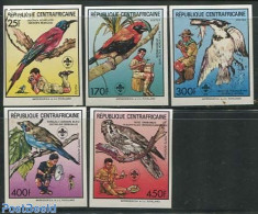 Central Africa 1988 Birds, Scouting 5v, Imperforated, Mint NH, Nature - Sport - Birds - Scouting - Kingfishers - Centraal-Afrikaanse Republiek