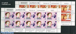 Jersey 1996 Europa, Famous Women 2 M/s, Mint NH, History - Europa (cept) - Women - Art - Authors - Non Classificati