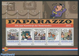 Netherlands - Personal Stamps TNT/PNL 2013 Paparazzo (9) 5v M/s, 200 Years Kingdom, Mint NH, History - Newspapers & Jo.. - Cómics