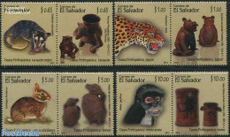 El Salvador 2013 Pre-Hispanic Fauna 8v (4x[:]), Mint NH, History - Nature - Archaeology - Animals (others & Mixed) - C.. - Archaeology