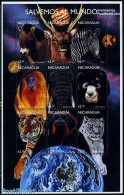 Nicaragua 1999 Animals 9v M/s, Prezewalski Horse, Mint NH, Nature - Animals (others & Mixed) - Bears - Cat Family - El.. - Nicaragua