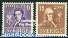 Sweden 1939 Linne/Berzelius 2v, Mint NH, Health - Science - Health - Chemistry & Chemists - Neufs