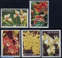 Guyana 1991 Swiss Federation 5v, Mint NH, Nature - Flowers & Plants - Orchids - Guyana (1966-...)