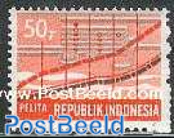 Indonesia 1984 Rebuilding Plan 1v, Dfiff Colours, Mint NH, Science - Statistics - Sin Clasificación
