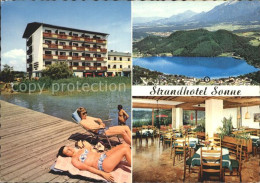 72237084 St Kanzian Klopeiner See Strandhotel Sonne Restaurant Alpen Fliegeraufn - Sonstige & Ohne Zuordnung