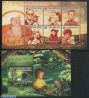 Guinea, Republic 2010 Cats And Their Famous Owners 2 S/s, Mint NH, Nature - Cats - Other & Unclassified