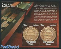 Peru 2013 The 1863 Centavos Coins S/s, Mint NH, Various - Money On Stamps - Monedas