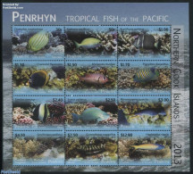 Penrhyn 2013 Tropical Fish 12v M/s, Mint NH, Nature - Fish - Poissons