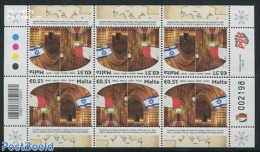 Malta 2014 Joint Issue With Israel M/s, Mint NH, History - Various - Flags - Joint Issues - Emissioni Congiunte