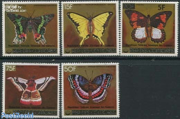 Comoros 1979 Butterflies, Overprints 5v, Mint NH, Nature - Butterflies - Komoren (1975-...)