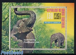 Equatorial Guinea 1976 Asian Elephant S/s, Mint NH, Nature - Animals (others & Mixed) - Elephants - Guinée Equatoriale