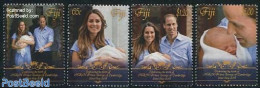 Fiji 2013 Royal Baby 4v, Mint NH, History - Kings & Queens (Royalty) - Case Reali