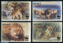 Ghana 2004 WWF, Lions 4v, Mint NH, Nature - Cat Family - World Wildlife Fund (WWF) - Sonstige & Ohne Zuordnung