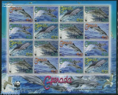 Grenada 2007 WWF, Dolphins 4x4v M/s, Mint NH, Nature - Sea Mammals - World Wildlife Fund (WWF) - Autres & Non Classés