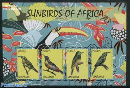 Tanzania 2014 Sunbirds Of Africa 4v M/s, Mint NH, Nature - Birds - Tanzania (1964-...)