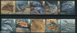 Great Britain 2014 Fish 10v (2x[::::]), Mint NH, Nature - Fish - Unused Stamps