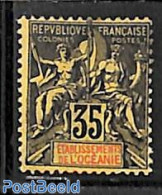 French Oceania 1900 35c, Stamp Out Of Set, Unused (hinged) - Sonstige & Ohne Zuordnung