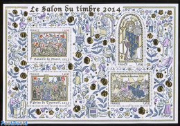 France 2014 Salon Du Timbre 4v M/s, Mint NH, History - Nature - History - Knights - Horses - Nuevos