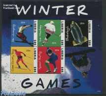 Liberia 2014 Winter Games 5v M/s, Mint NH, Sport - (Bob) Sleigh Sports - Ice Hockey - Skating - Skiing - Sport (other .. - Winter (Other)