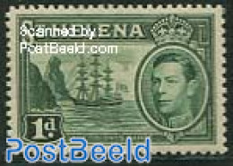 Saint Helena 1938 1p, Stamp Out Of Set, Unused (hinged), Transport - Ships And Boats - Ships