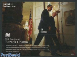 Grenada 2014 Barack Obama S/s, Mint NH, History - American Presidents - Politicians - Sonstige & Ohne Zuordnung