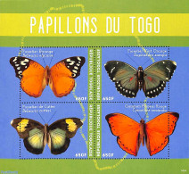 Togo 2014 Butterflies 4v M/s, Mint NH, Nature - Butterflies - Togo (1960-...)