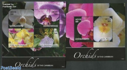 Nevis 2014 Orchids 2 S/s, Mint NH, Nature - Flowers & Plants - Orchids - St.Kitts E Nevis ( 1983-...)